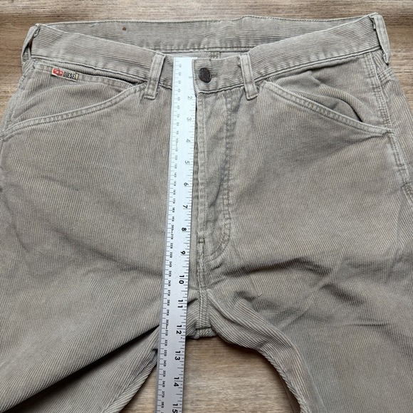 Diesel Carpenter Jeans Men 31x32 Beige Corduroy Relaxed Straight Leg Workwear - Picture 13 of 16